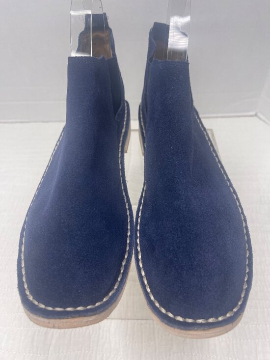 Steven By Steve Madden Shoes - Steve Madden Navy Blue Suede Chelsea Casual Boots Slip-On Retro 60s
